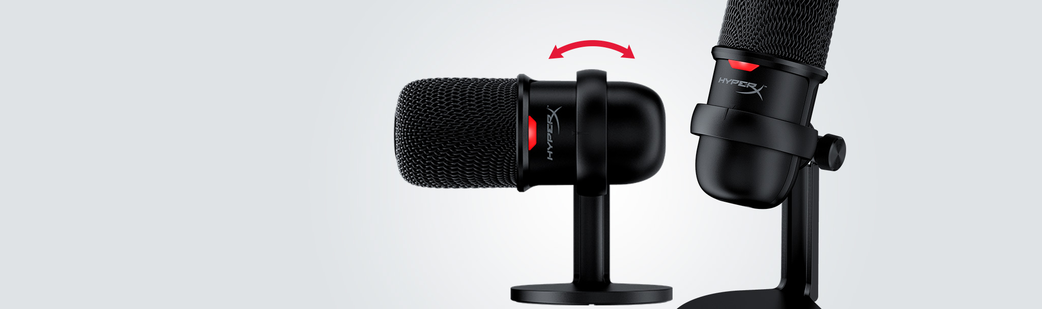 Microphone Kingston HyperX Solocast - Standalone Microphone HMIS1X-XX-BK/G tích hợp chân đế có thể dễ dàng điều chỉnh